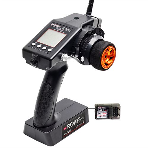 Radiolink RC4GS V2 4CH Radio Transmitter and Receiver R6FG with Gyro 400M Remote Controller for Car Boat Crawler Truck