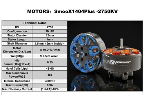 RCINPOWER SmooX 1404 Plus 2750KV 6S Brushless Motor for FPV Racing 2.5-4inch Toothpick Micro Long Range