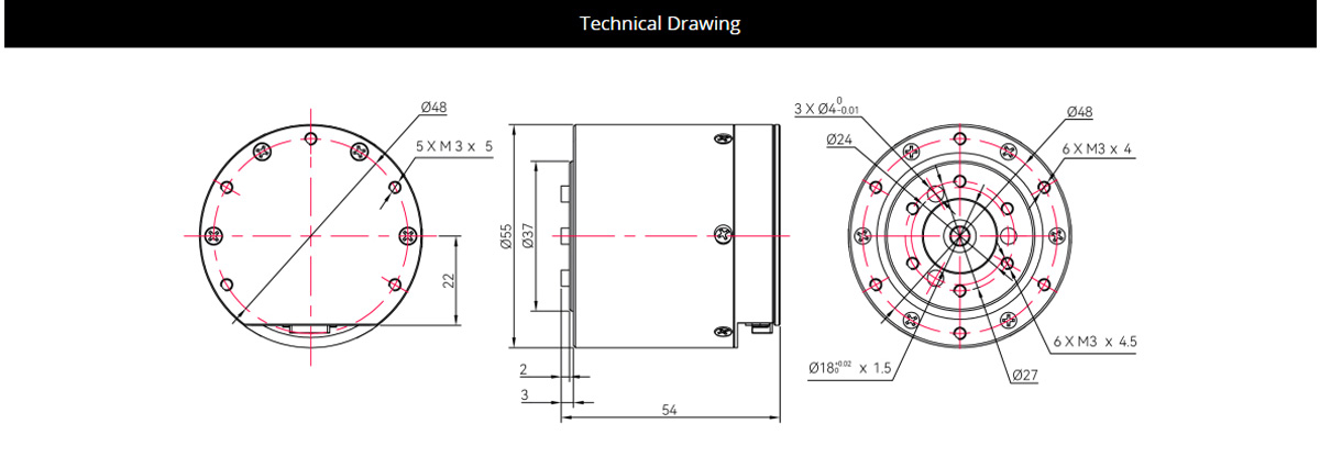 CubeMars AK45-36 80KV Brushless Motor Supports both Servo and MIT for Humanoid Robot Joints