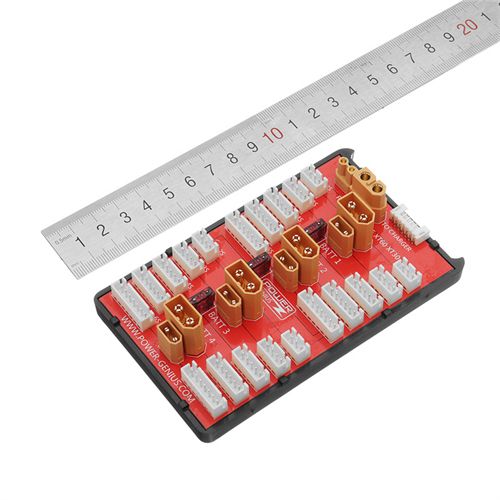 Power-Genius 2in1 Parallel Charging Board XT60+XT30 Plug Supports 4 Packs 2-8S Lipo Battery For RC Models