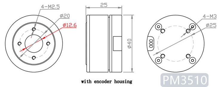 Encoder Motor PM3510 AS5048A or 5600 encoder