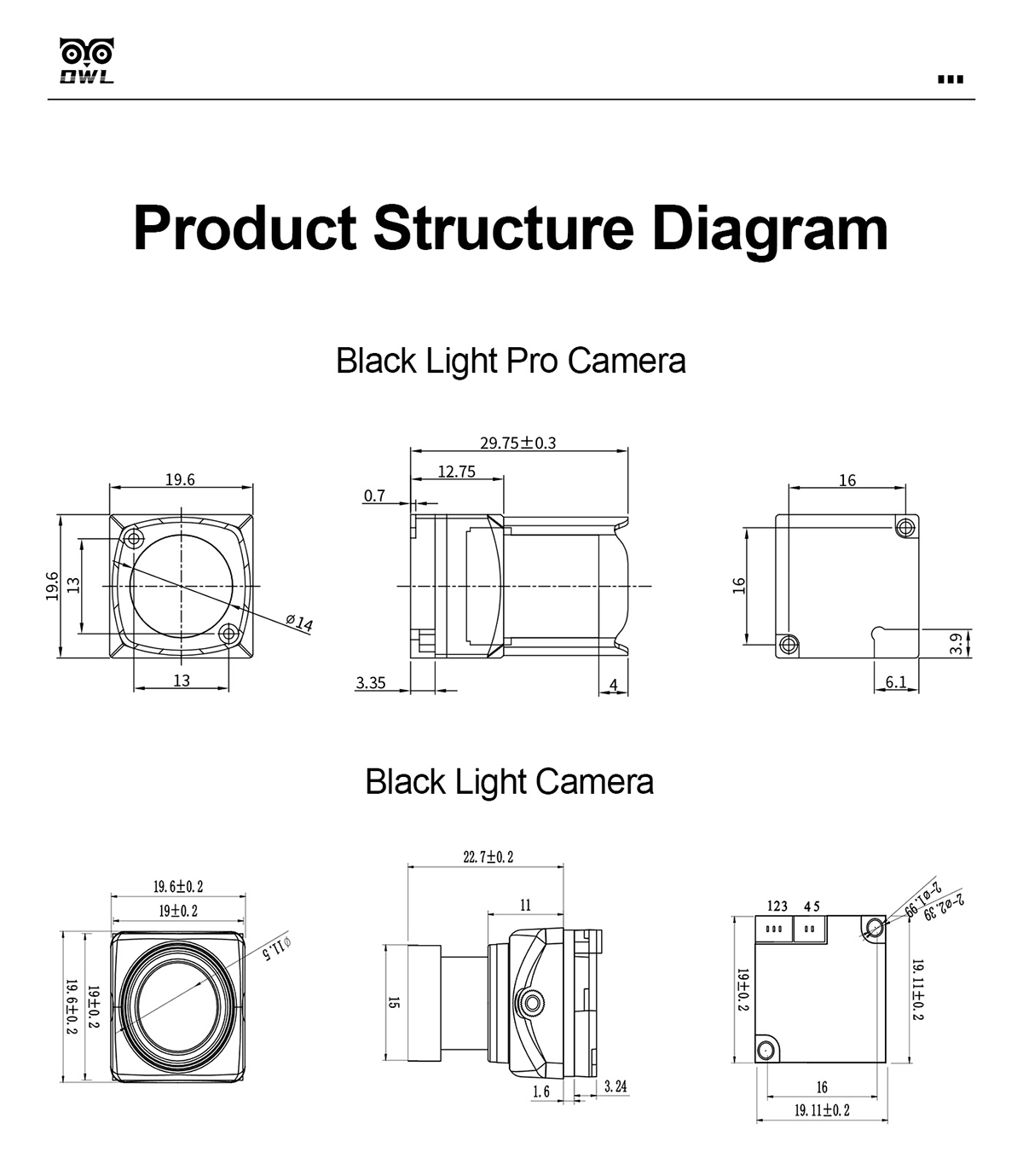 Axisflying 1800TVL HD OWL Pro Black Light Camera 1080P/60fps CVBS