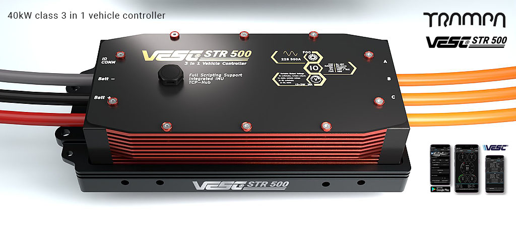 VESC STR-500 100V 500A 50KW peek class 3 in 1 vehicle controller
