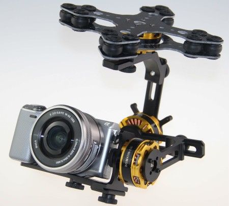 3-Axis Gimbal Kit + 4x 4108 Motors for Sony NEX ILDC for FPV