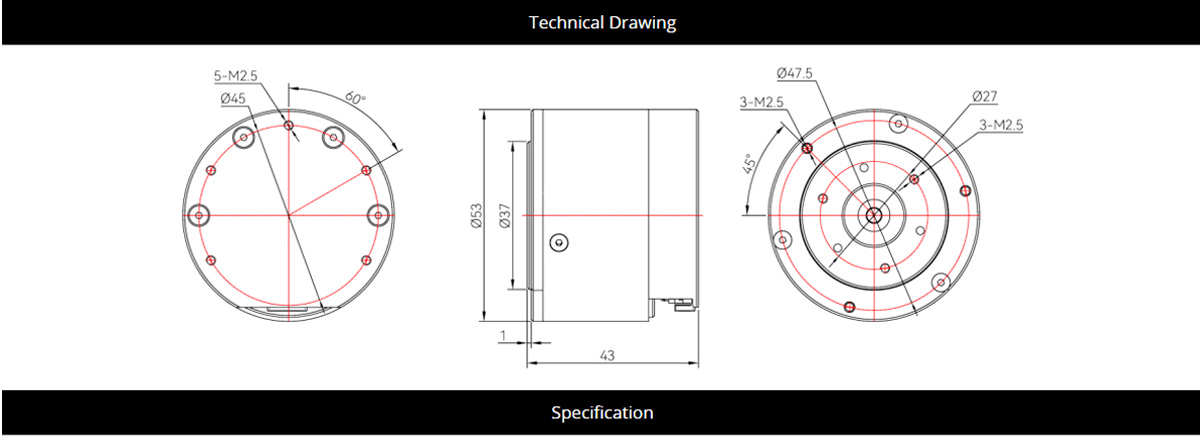CubeMars AK45-10 75KV Brushless Motor Lightweight & High Power for Humanoid Robot Joints