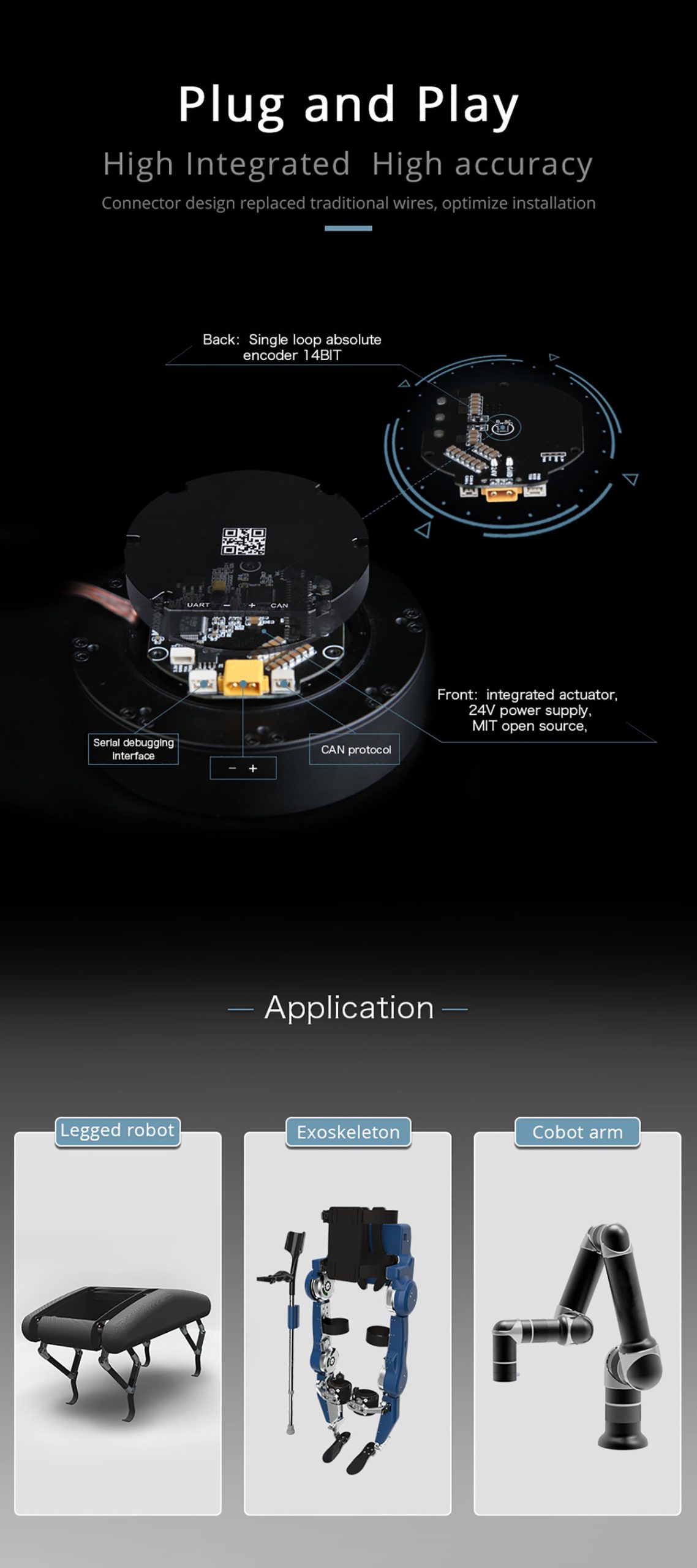 CubeMars AK60-6 V1.1 KV80 KV140 Robotic Actuator
