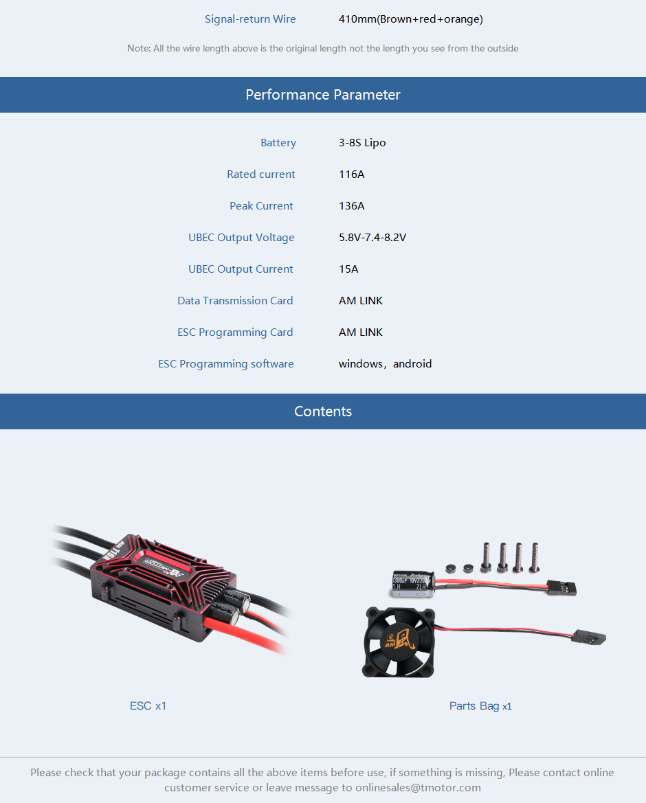 Fixed Wing Model ESC, AM ESC AM116A