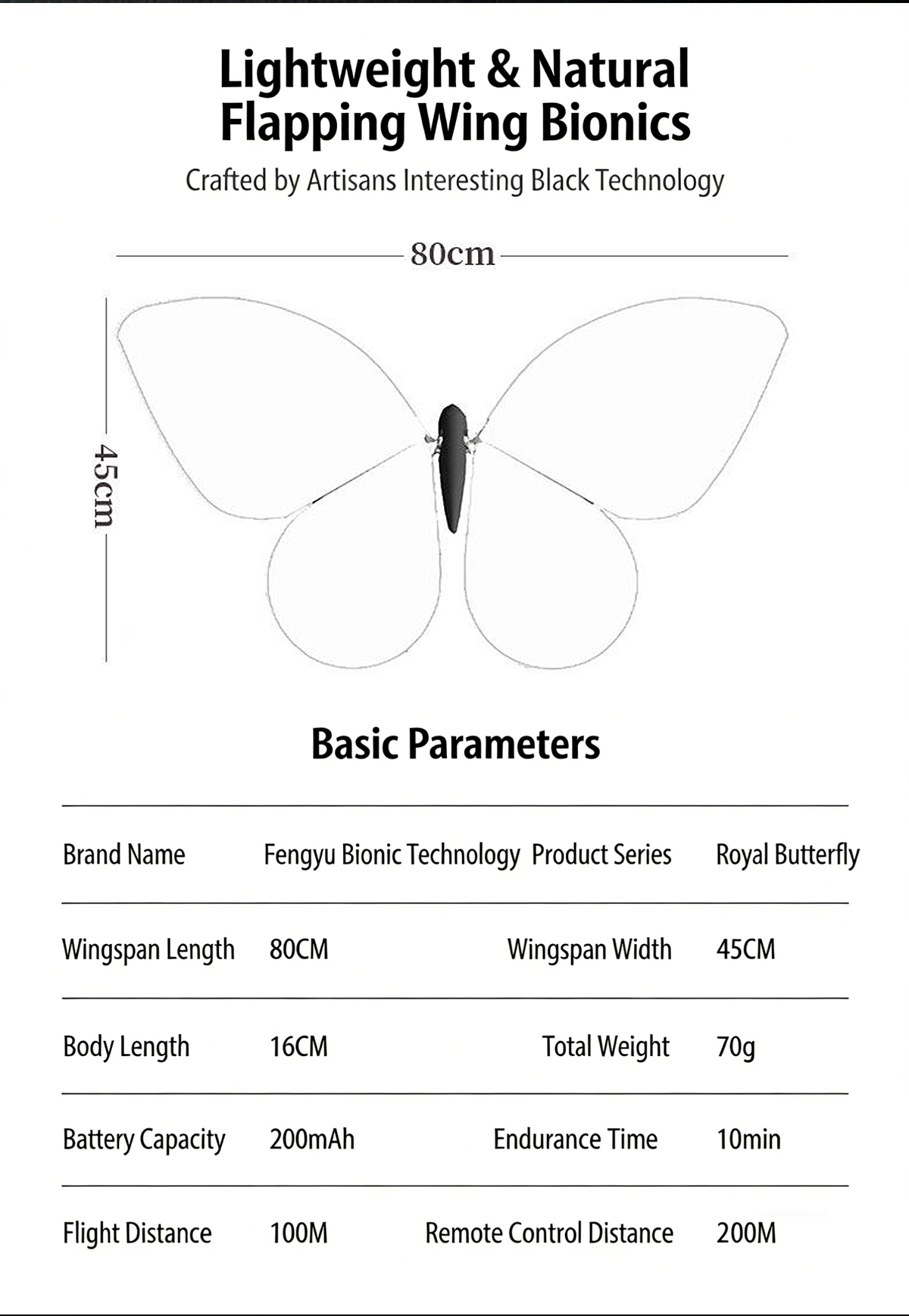 Bionic Butterfly Flapping Wing Drone Remote Control Wings Lightweight for Wedding Decoration Concert Educational