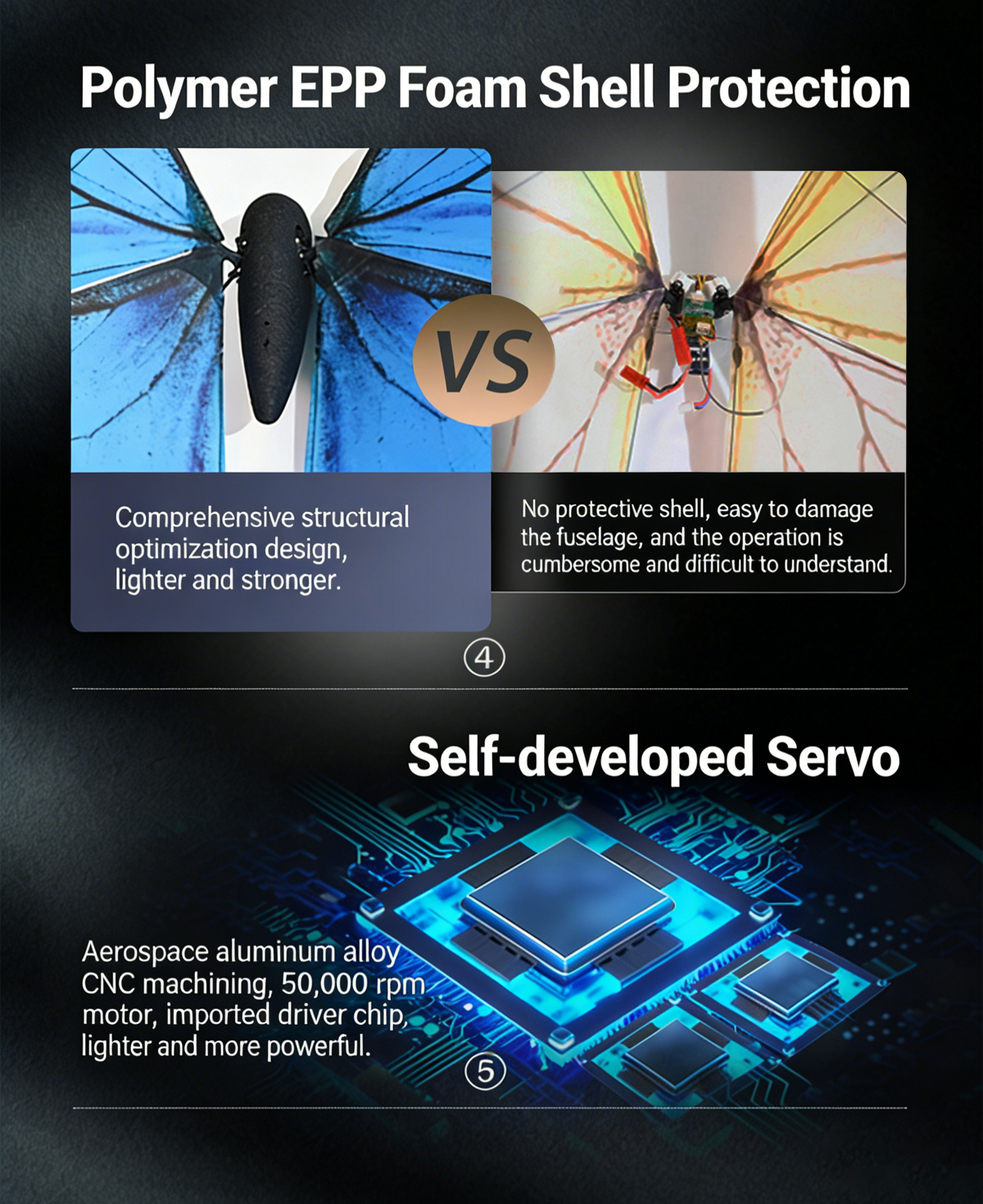 Bionic Butterfly Flapping Wing Drone Remote Control Wings Lightweight for Wedding Decoration Concert Educational