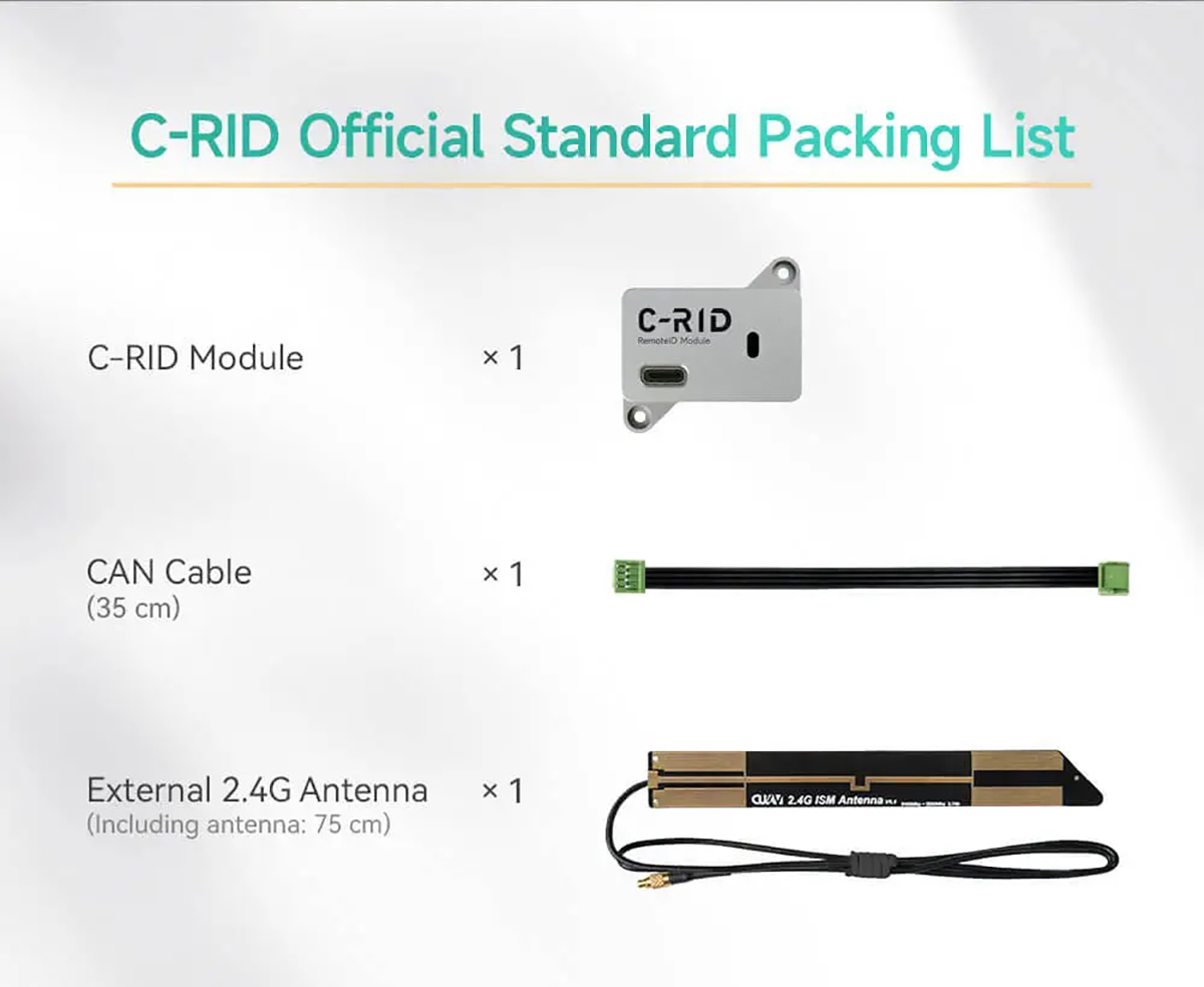 CUAV C-RID Drone Remote ID Broadcast Module DroneCAN UART Dual Interface 