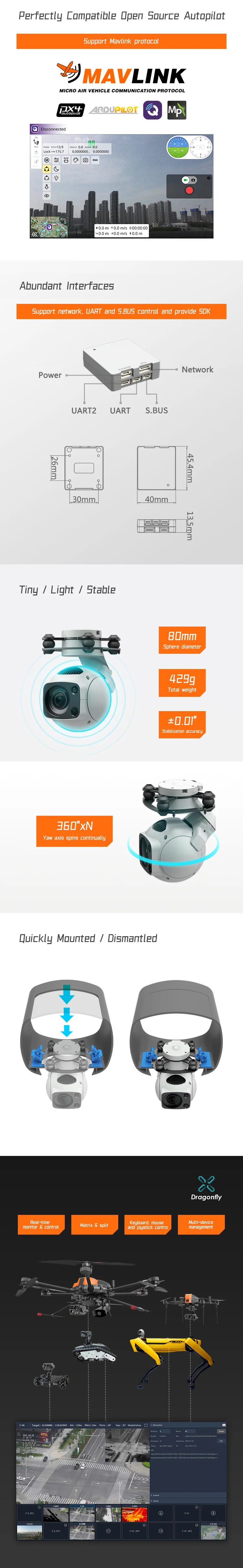 XF D-80AI 30x Zoom Camera Dual Field Of View 3 Axis Night Vision Camera Gimbal Target Tracking