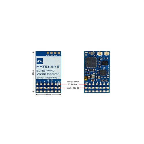 Mateksys R24-P6V ExpressLRS ELRS 2.4GHz 6CH PWM Vario Receiver