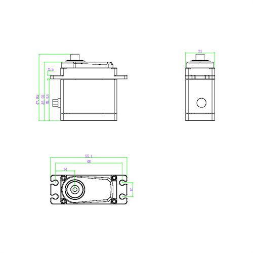 GXservo 80kg Brushless Servo Metal Gear IPX8 Waterproof PWM