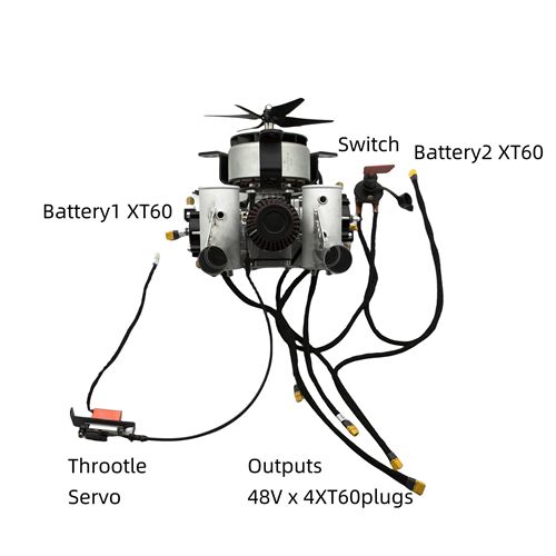 H8 Gasoline Hybrid Engine applicable to Multi rotors Helicopters