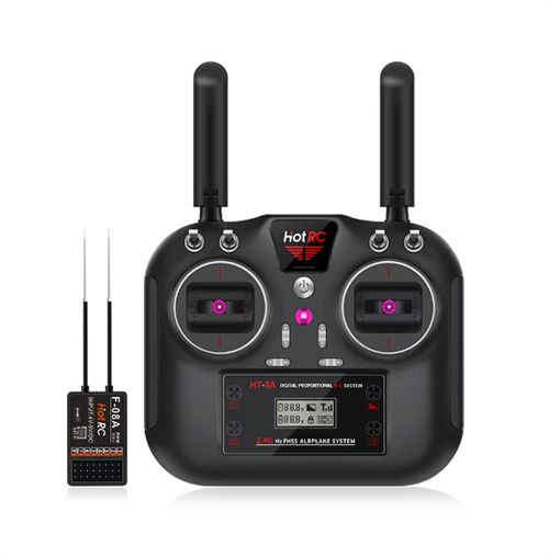 HotRC HT-8A 2.4GHz 8CH 8A RC Transmitter PWM FHSS with F-08A Receiver Radio