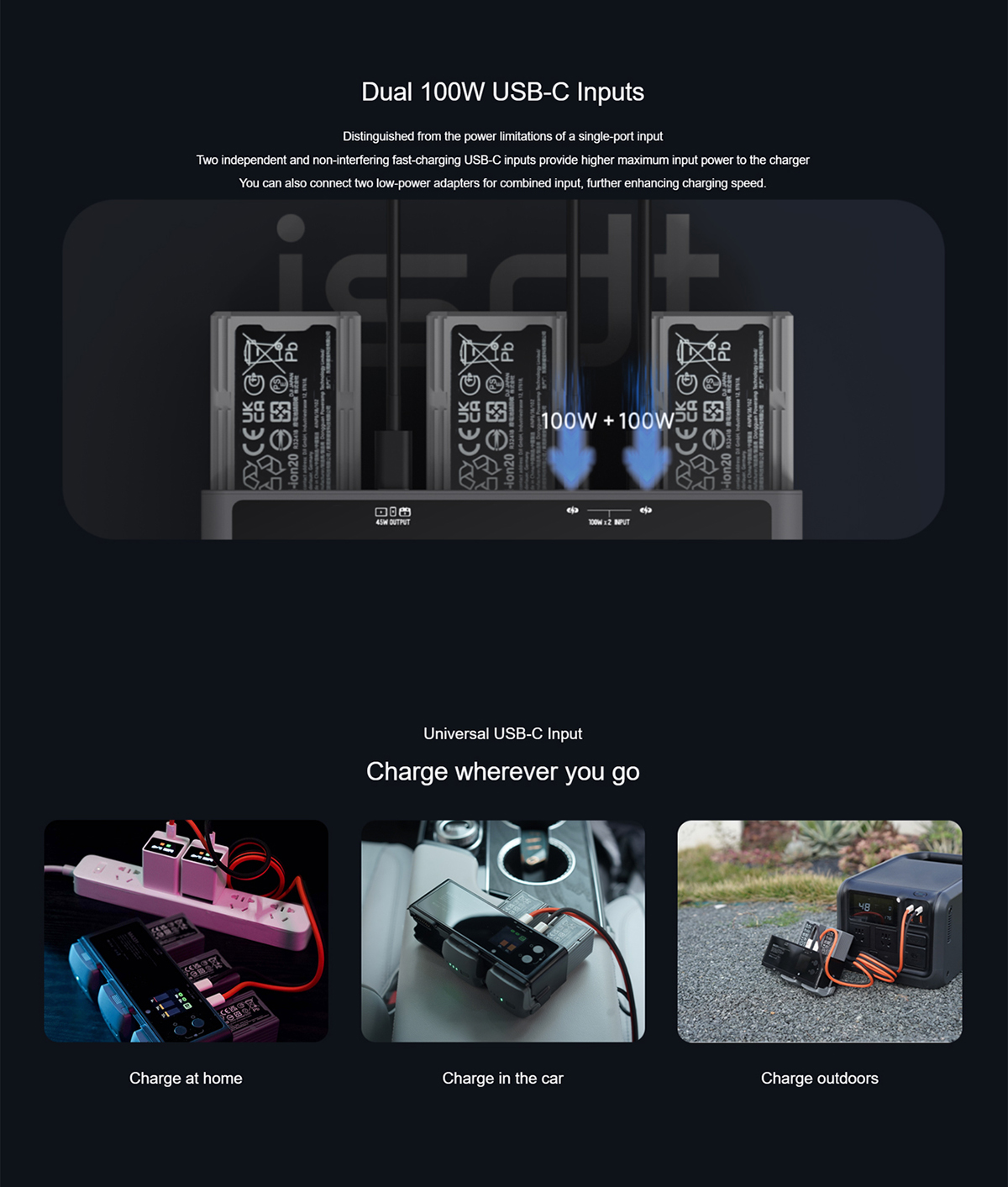 ISDT MA331 200W 3 Channel Smart Battery Charger Air 3 Series Charging Hub Color Screen Portable RC Charger