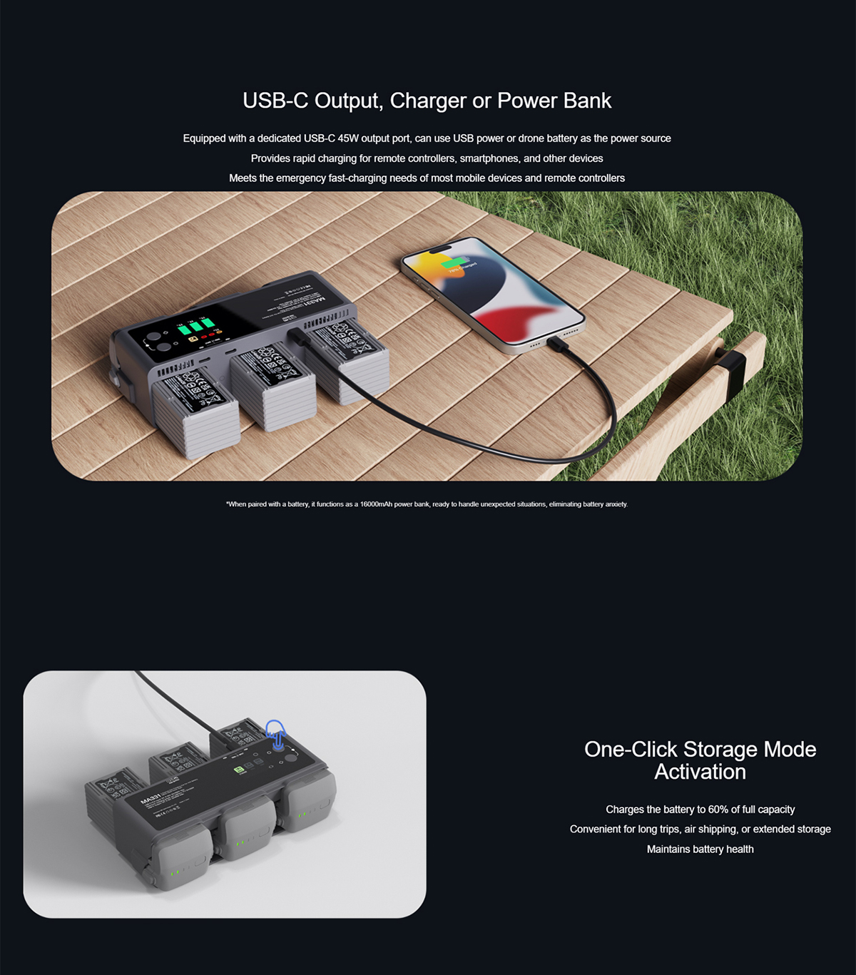 ISDT MA331 200W 3 Channel Smart Battery Charger Air 3 Series Charging Hub Color Screen Portable RC Charger