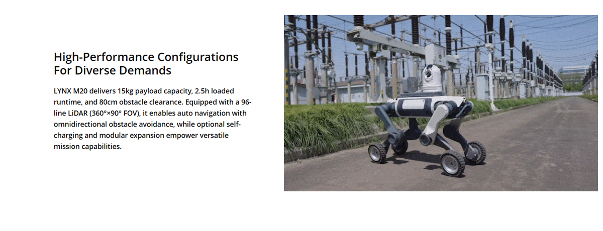 DEEP Robotics LYNX M20 Pro Wheel-Legged Robot High-Performance Configurations for Diverse Demands
