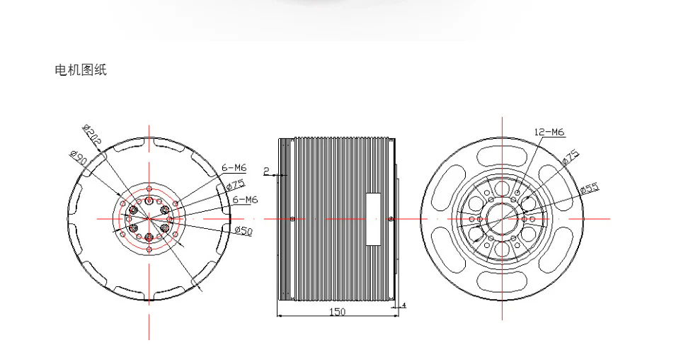 70KW BLDC Brushless Outrunner Halbach-Array SENSORED Motor