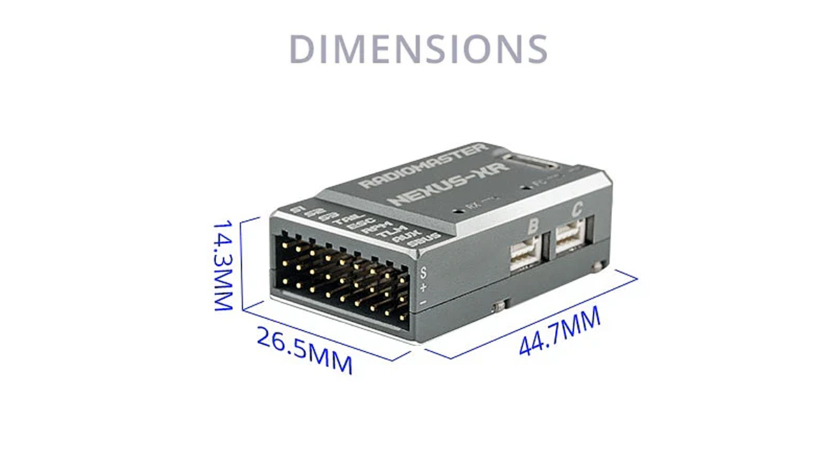 Radiomaster Nexus-XR Helicopter Flight Controller Integrated 2.4GHz ExpressLRS Receiver for RC Fixed Wing Helicopter
