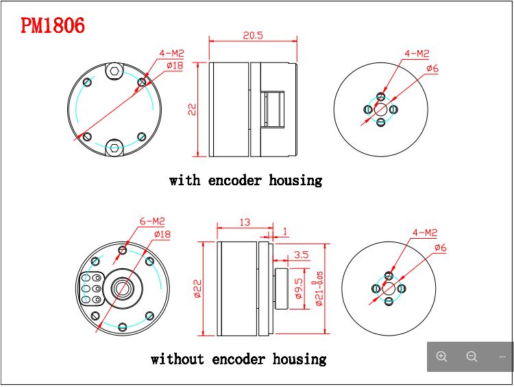 PM1806 motor+AS5048A encoder Tiny C BGC MOTOR Controller with IMU kit