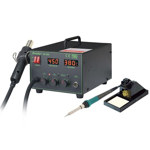 2in1 Solder Station 700W Rework Station SMD Lead-Free Hot Air Gun with Solder Iron Automatic Cooling Repair Tool