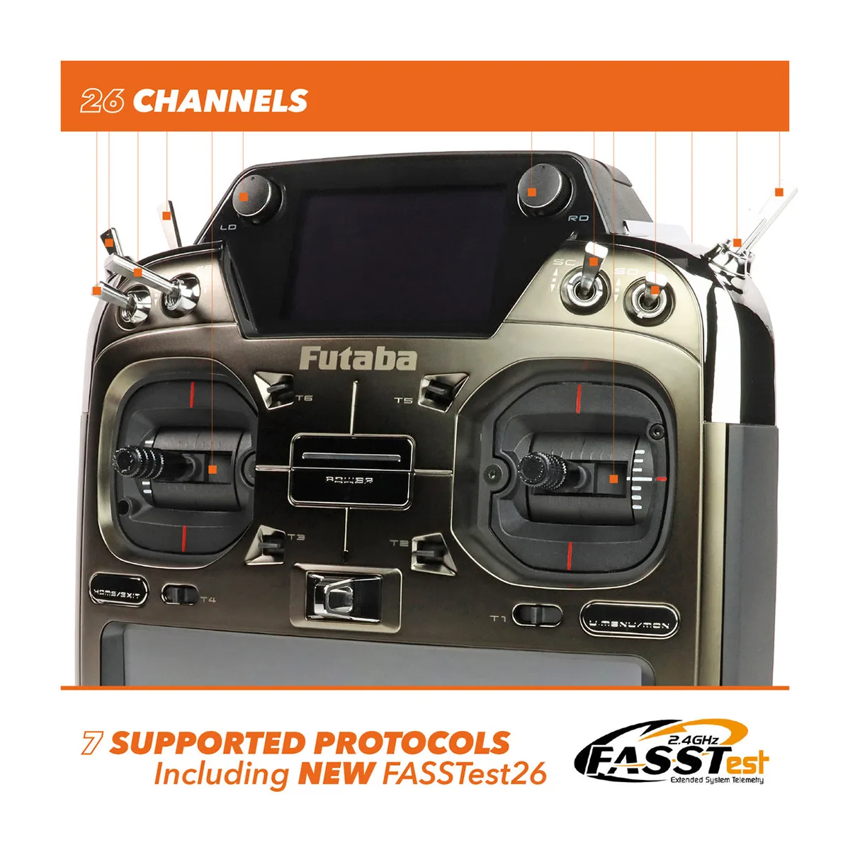 Futaba 32MZ WC 2.4GHz 26-Channel Remote Controller Transmitter with R7308SB Receiver