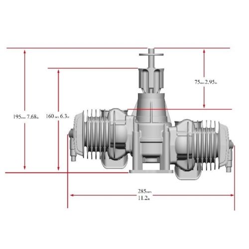 RCGF STINGER 125CC TWIN 2 Cycle 2 Stroke Piston Gasoline Engine