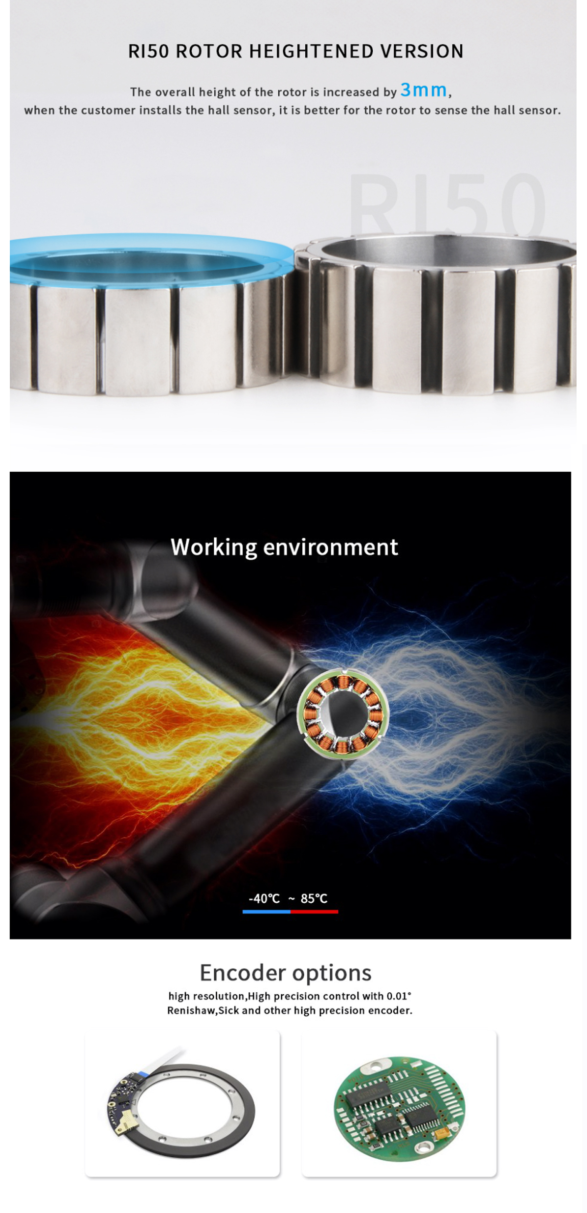 CubeMars RI50 KV100 Frameless Motor Low Cogging Torque Compact