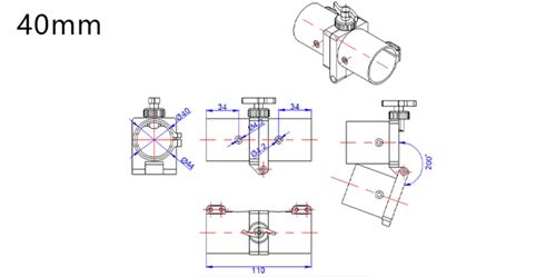 RJXHOBBY 40mm Aluminum Folding Arm for Tube Joint Hinge