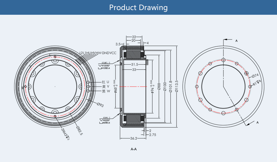 RO100 Robot Dynamics RO Series Outrunning InrunningTorque Motor