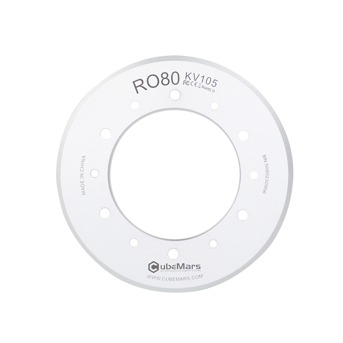 CubeMars RO80 KV105 Frameless Outrunner Hollow Bore Motor