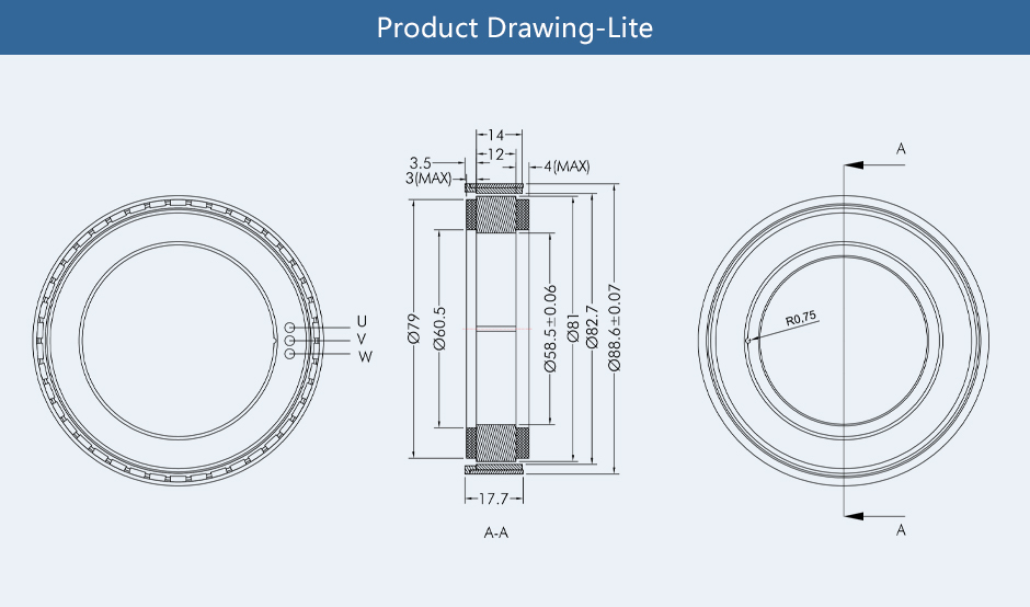 RO80 Robot Dynamics RO Series Outrunning Inrunning Torque Motor