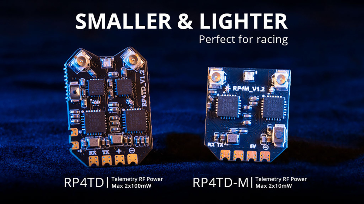 RadioMaster RP4TD-M ExpressLRS 2.4GHz Mini True Diversity Receiver Built-in TCXO for Micro FPV Racing Drone