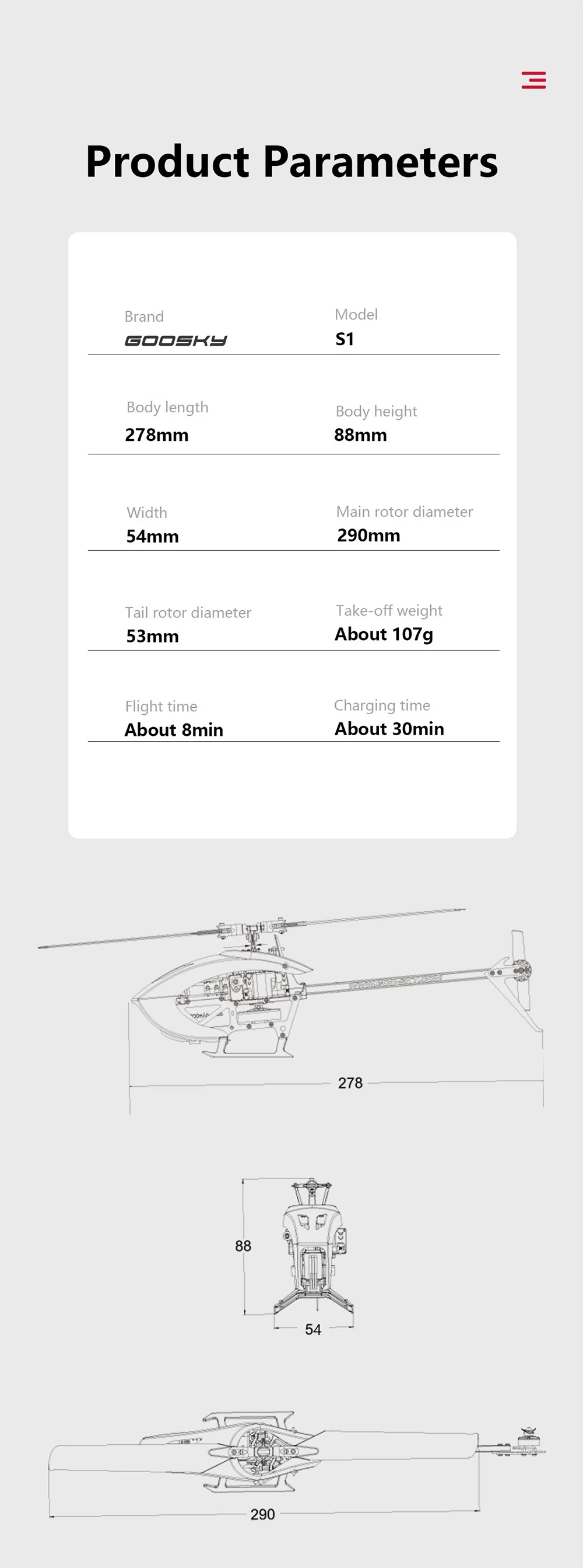 Goosky Legend S1 RC Helicopter RTF