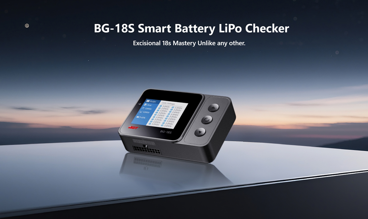 ISDT BG-18S Smart Battery LiPo Checker LCD Display 12-18S Battery Tester for LiFe LiPo LiHv ULiHv Battery