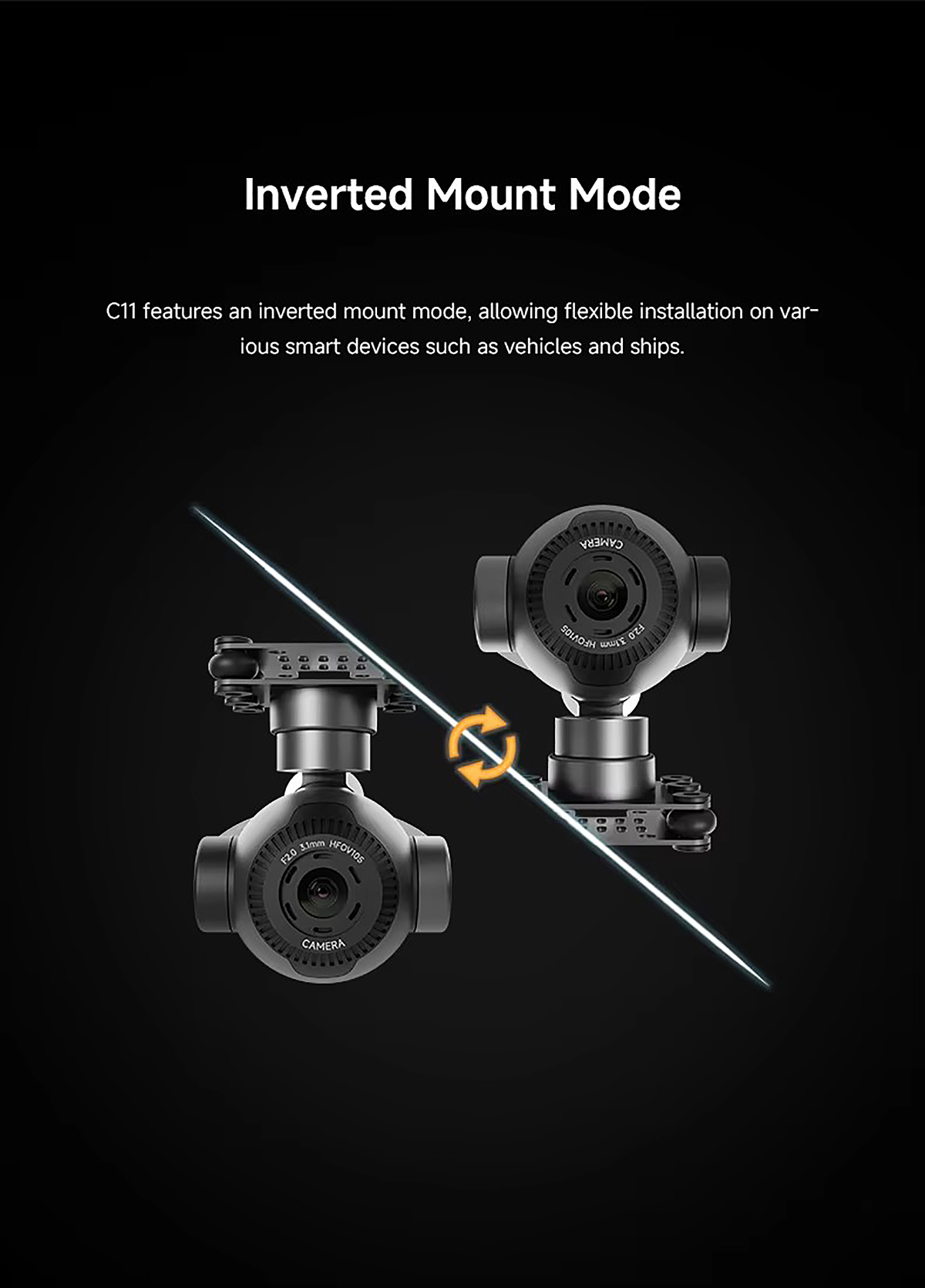 Skydroid C11 Gimbal Camera 4K 3-Axis Stabilized 30x Digital Zoom Light Weight for FPV Aerial Photography Drone