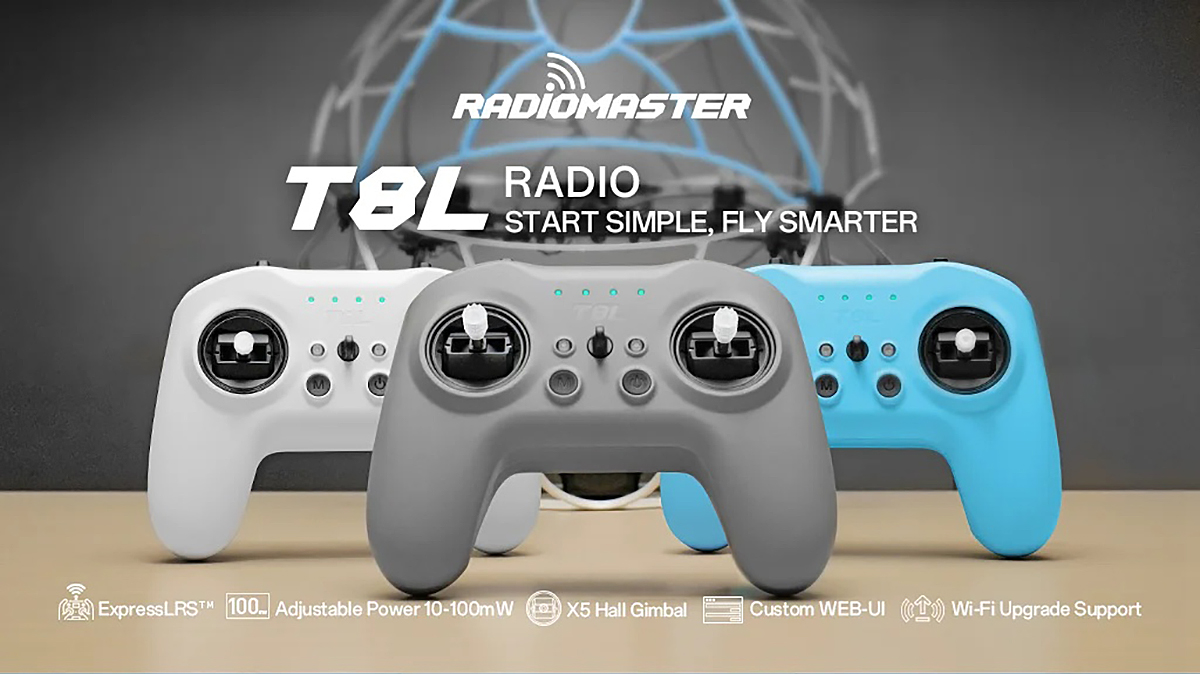 RadioMaster T8L Radio Controller ExpressLRS 2.4GHz Module X5 Hall Gimbal Low Latency Portable RC Transmitte