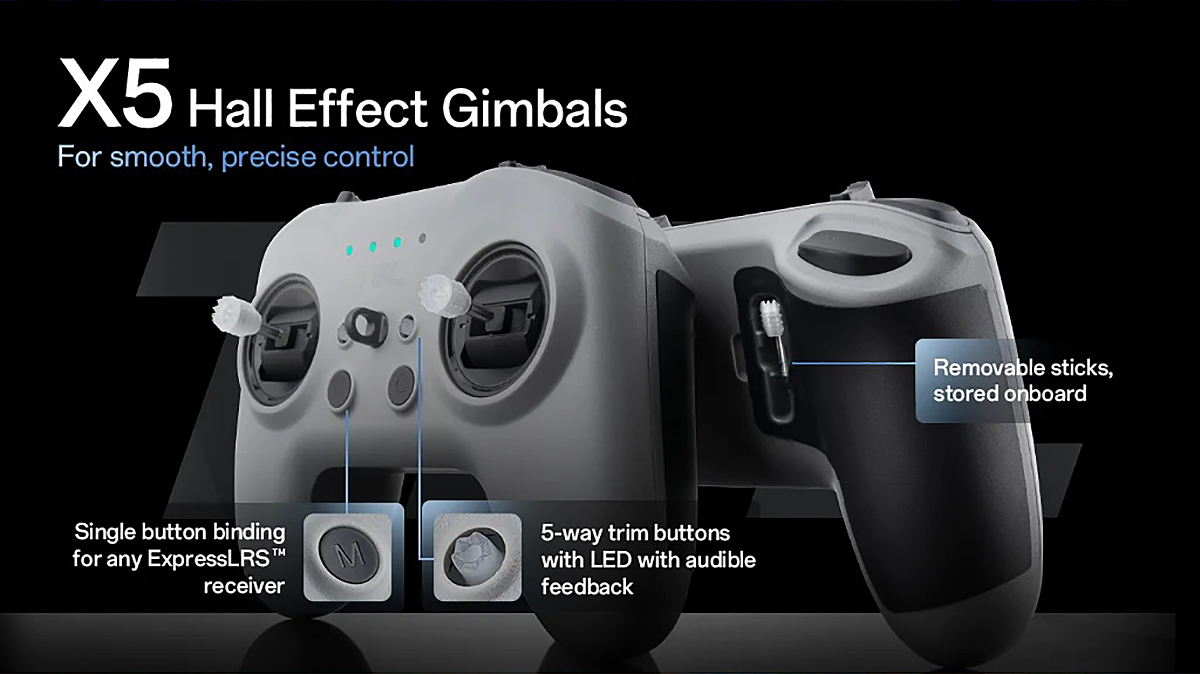 RadioMaster T8L Radio Controller ExpressLRS 2.4GHz Module X5 Hall Gimbal Low Latency Portable RC Transmitte