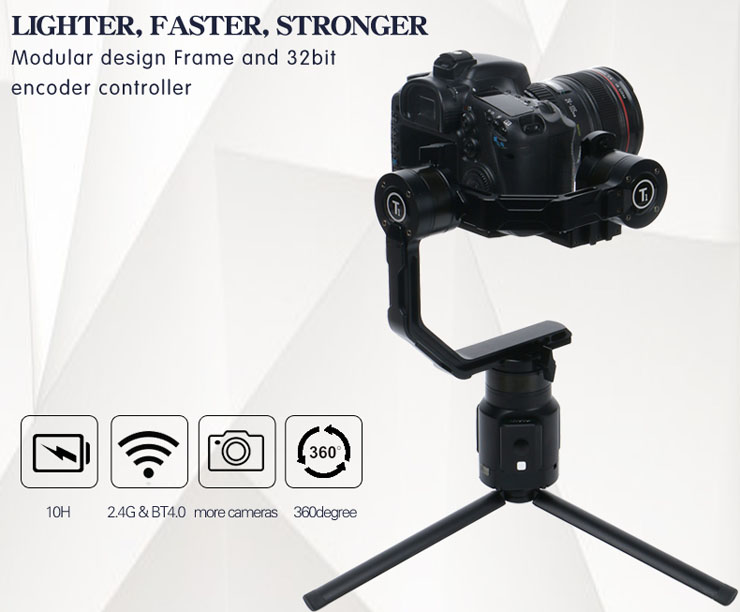 Ti 3-Axis Gimbal Handheld Stabilizer for small DSLR Cameras